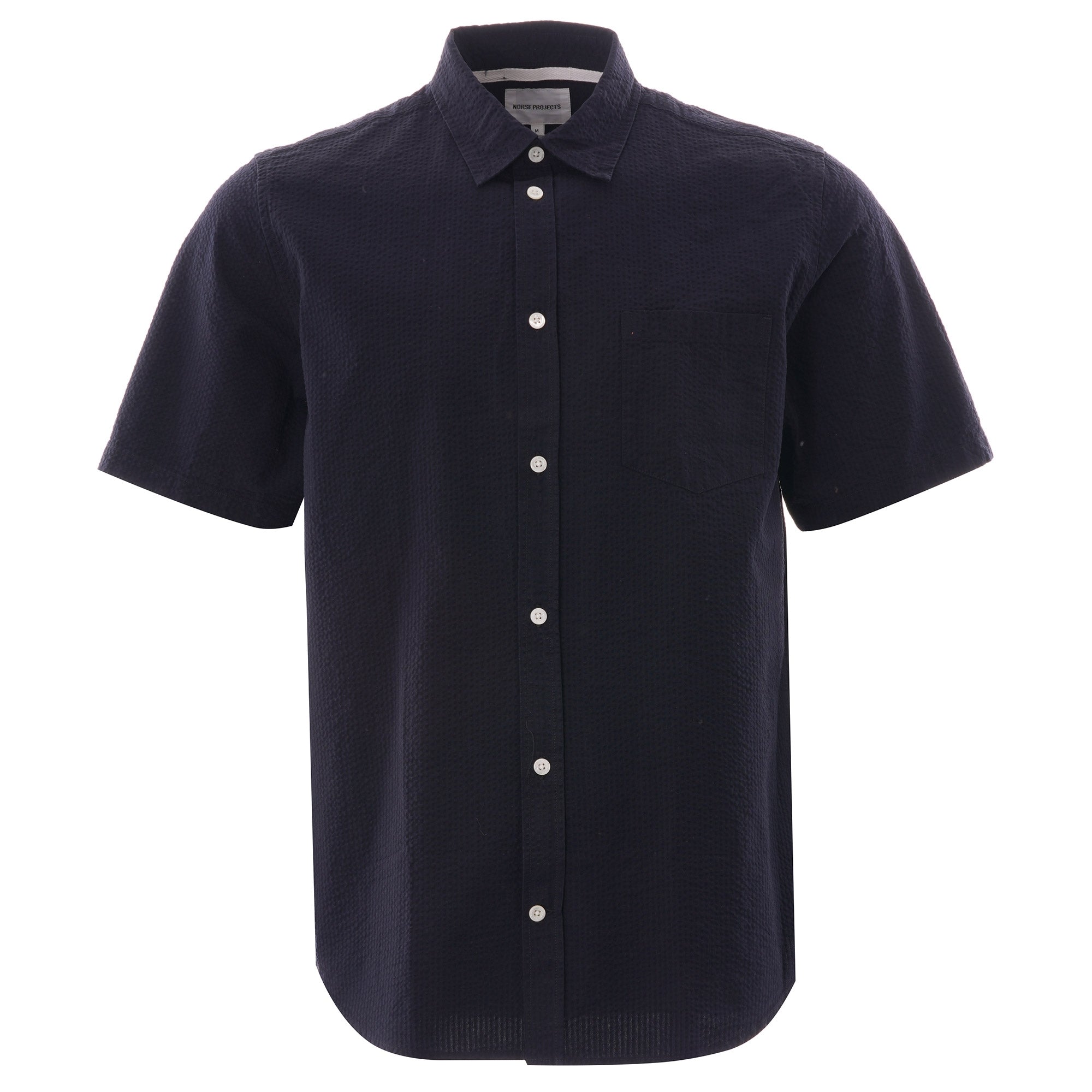 Norse Projects Osvald Seersucker Shirt - Dark Navy