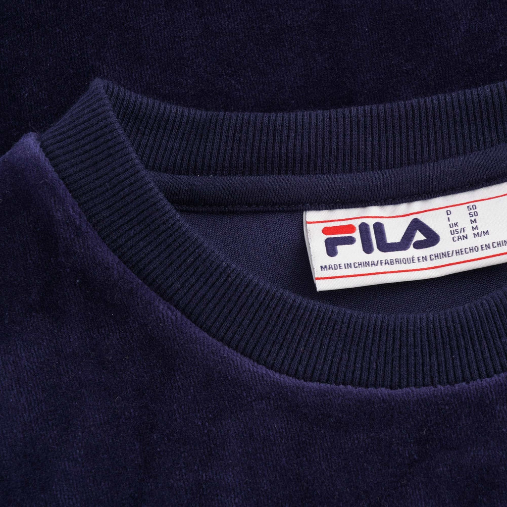 Fila Vintage Armstrong Velour T-Shirt - Peacoat