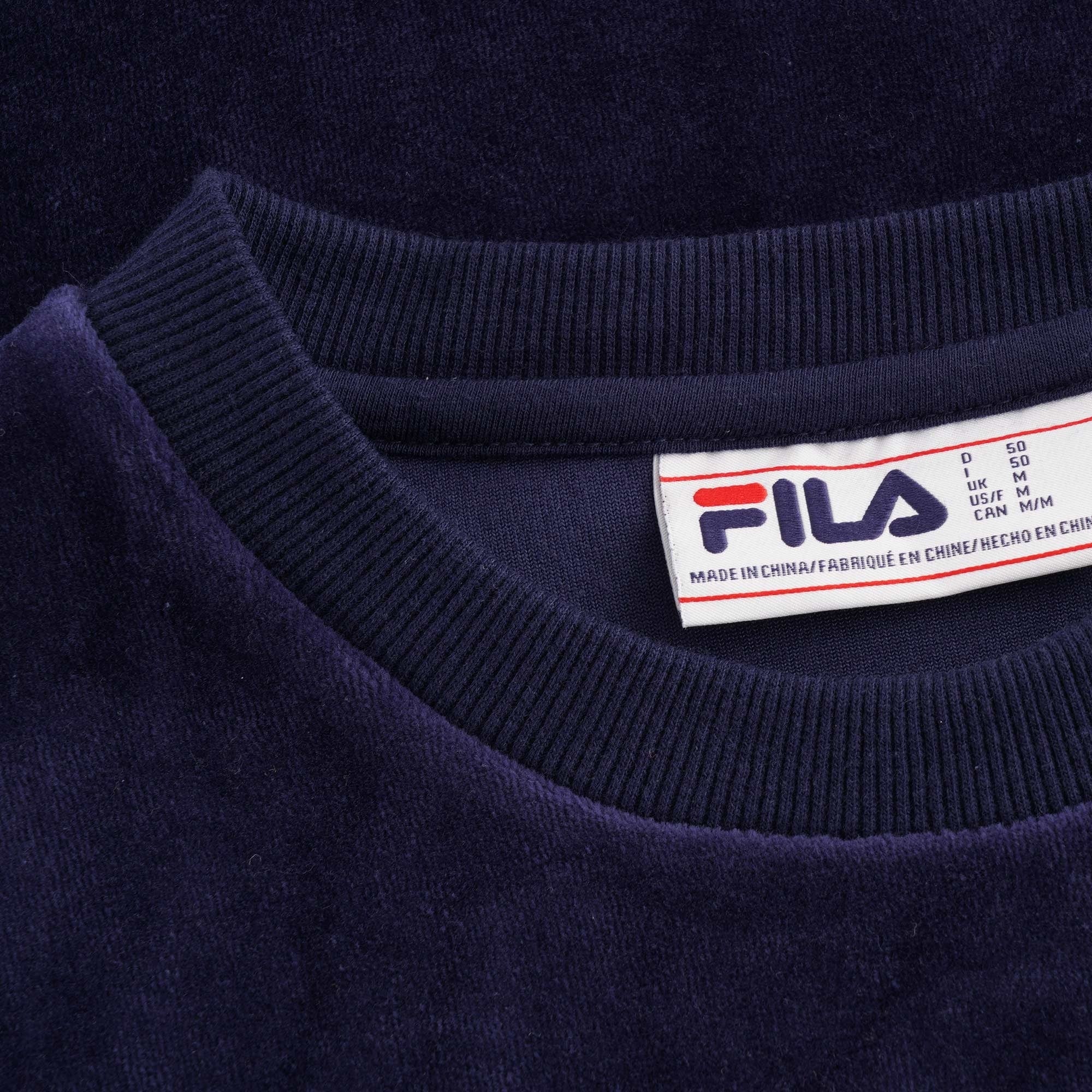 Fila Vintage Armstrong Velour T-Shirt - Peacoat