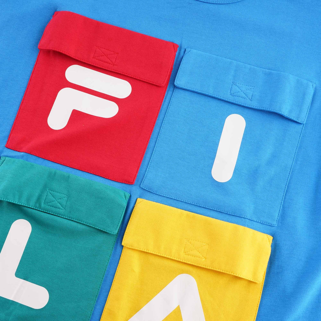 Fila Vintage Haxon Colour Block T-Shirt - Blue Aster