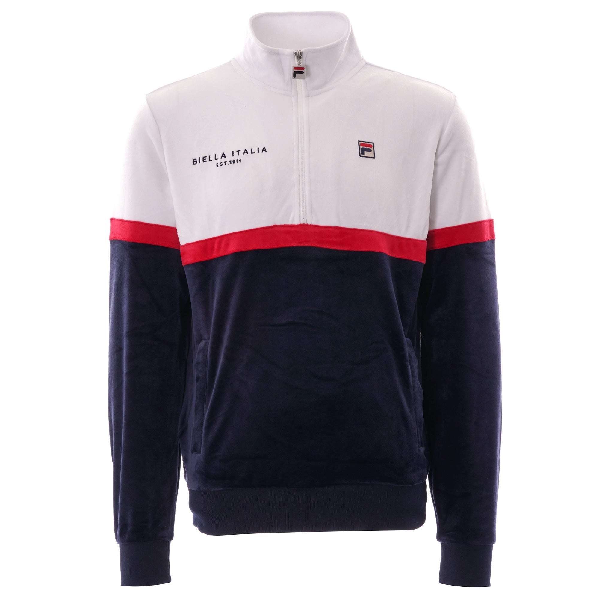 Fila Vintage Kane Velour Colour Block Zip Jacket - Peacoat