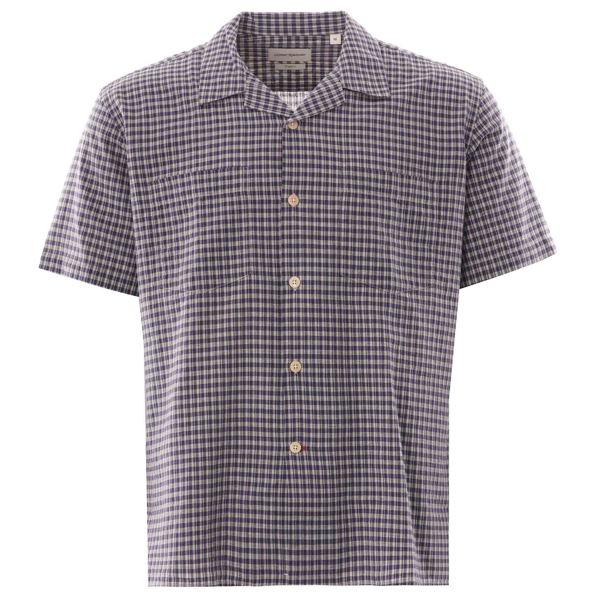 Oliver Spencer Havana Short Sleeve Shirt Thorndon - Blue