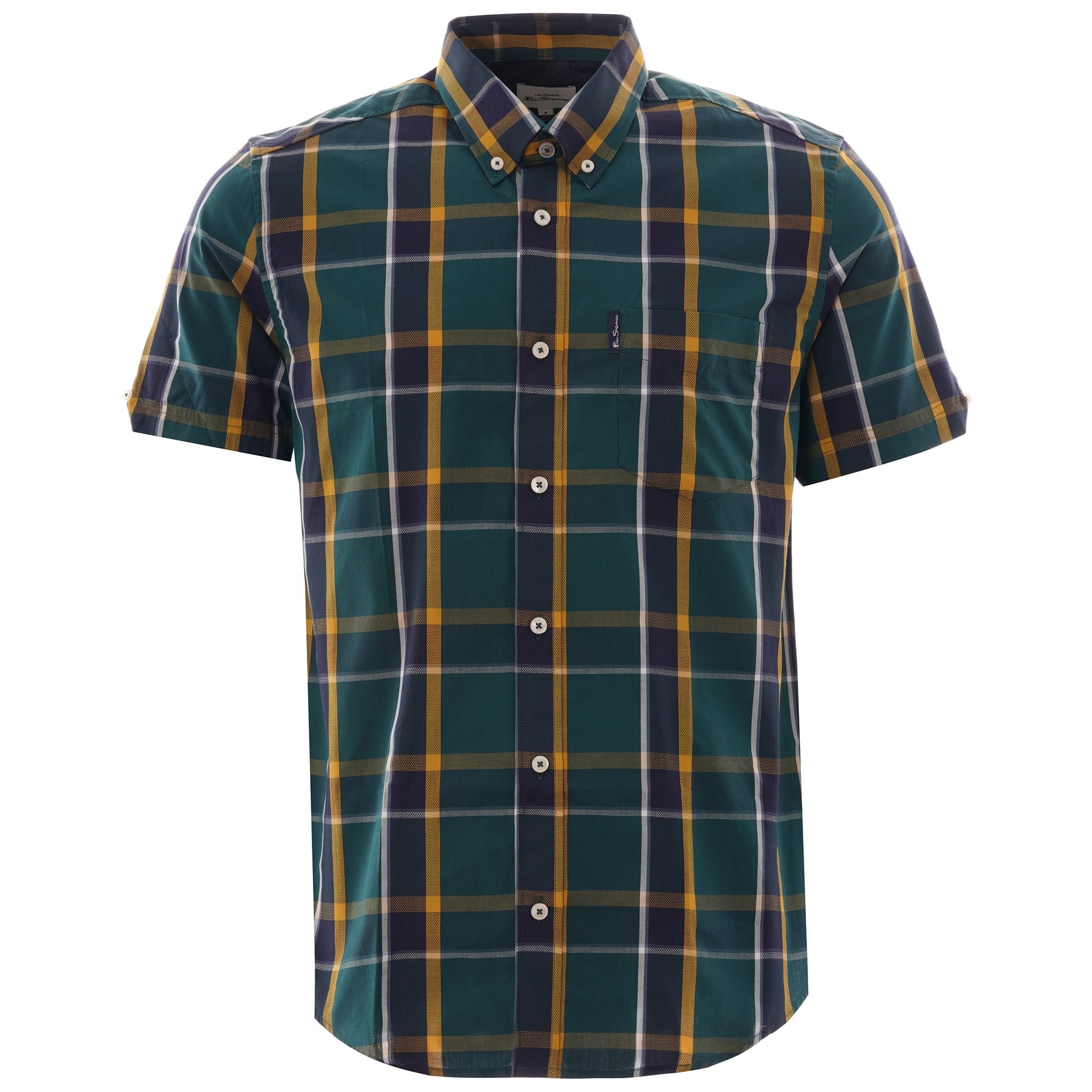Ben Sherman Textured Check Shirt - Dark Green