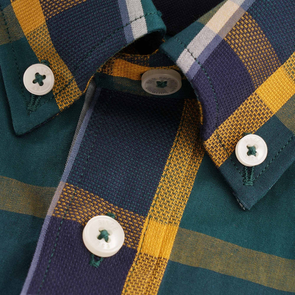 Ben Sherman Textured Check Shirt - Dark Green