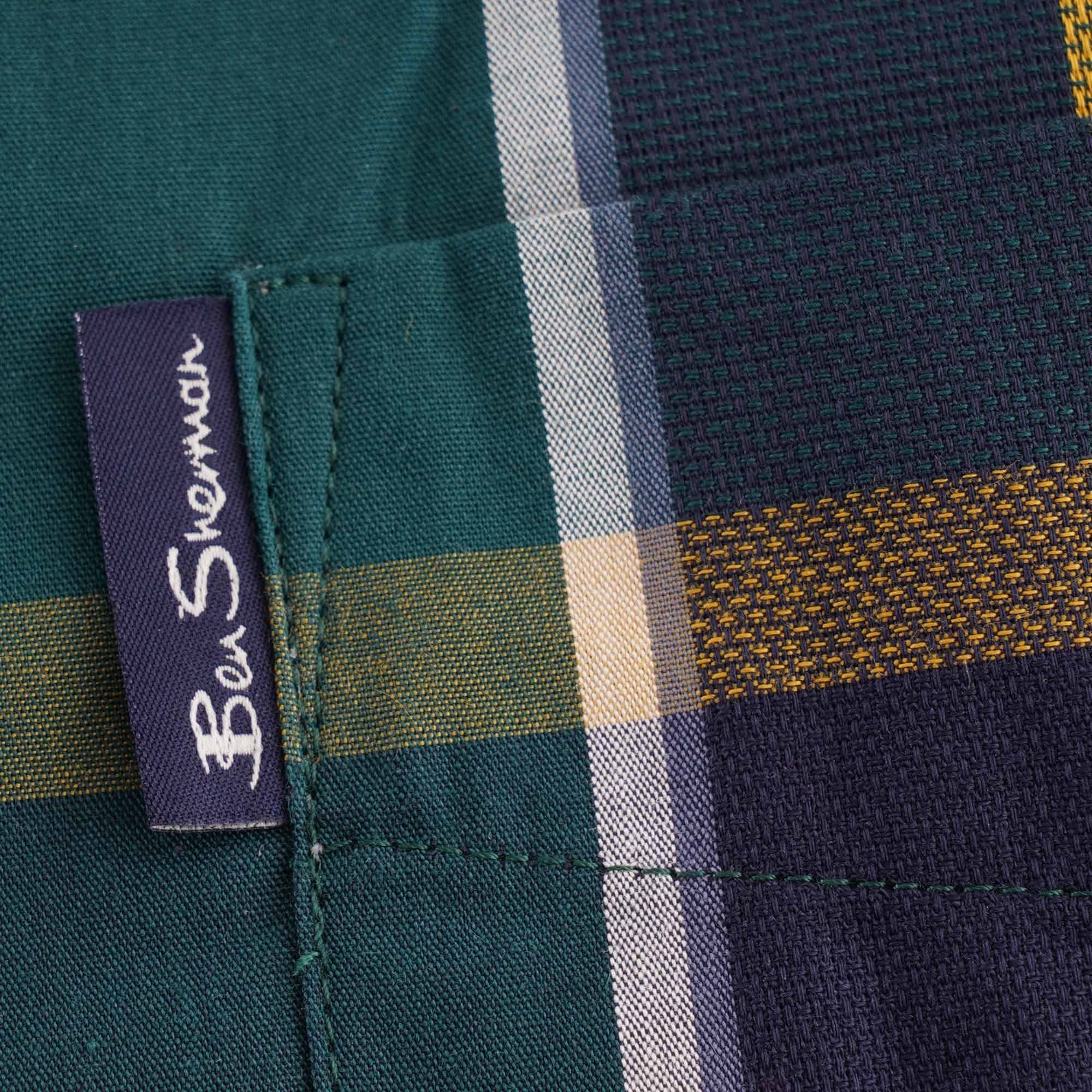 Ben Sherman Textured Check Shirt - Dark Green