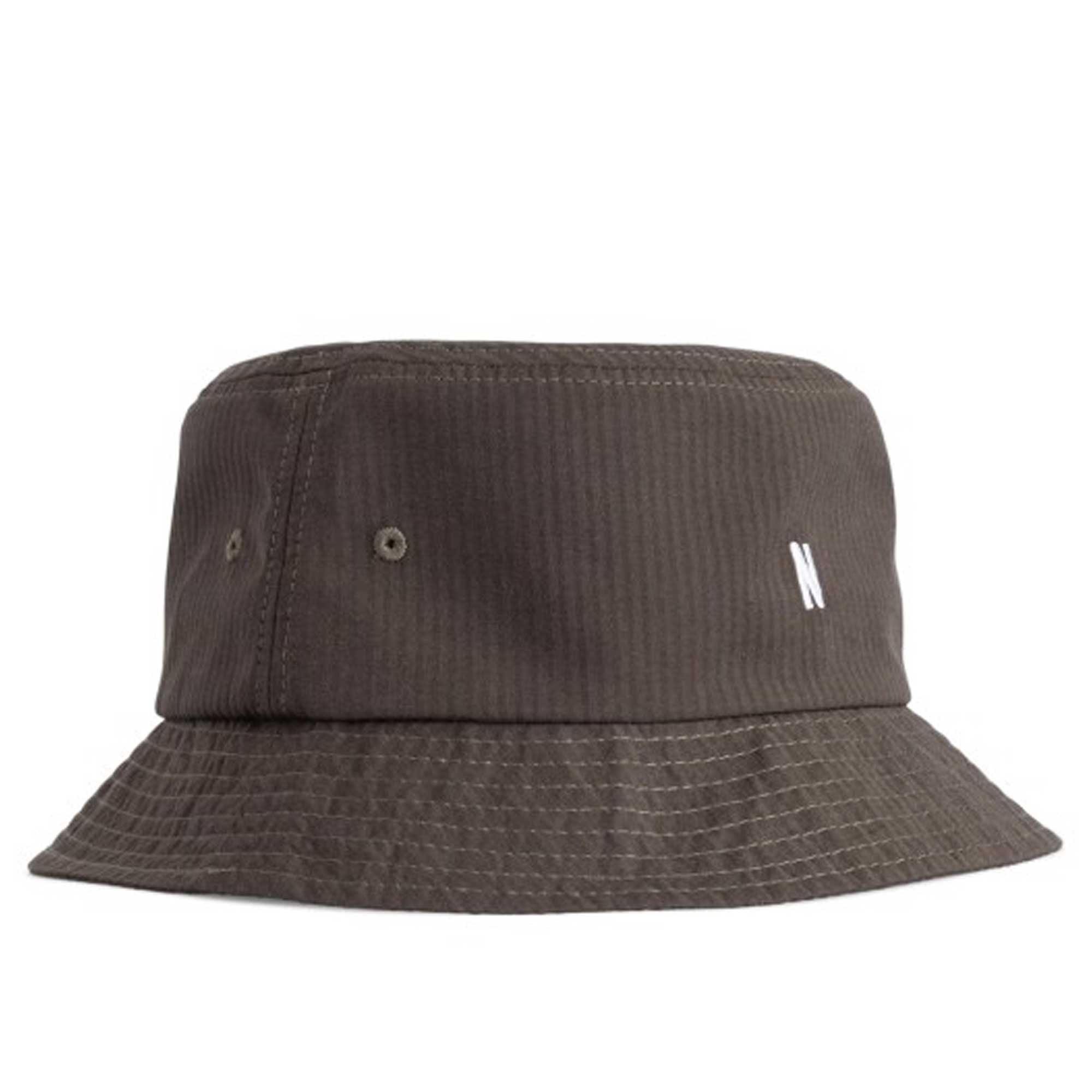 Norse Projects Seersucker Bucket Hat - Green