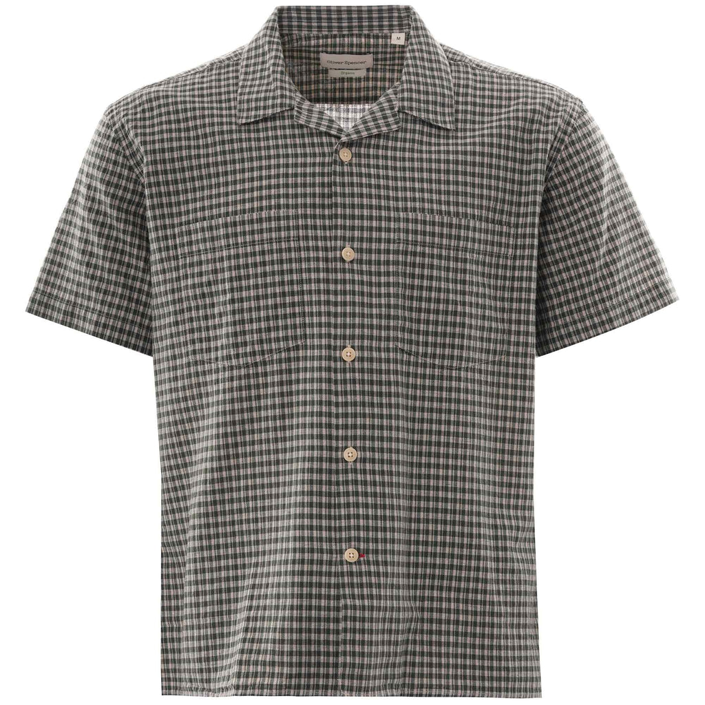 Oliver Spencer Havana Short Sleeve Shirt Thorndon - Green