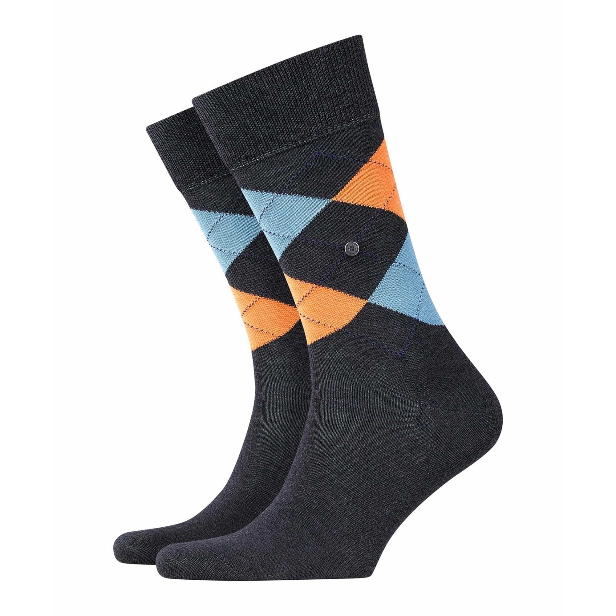 Burlington Socks Manchester - Grey/Peach