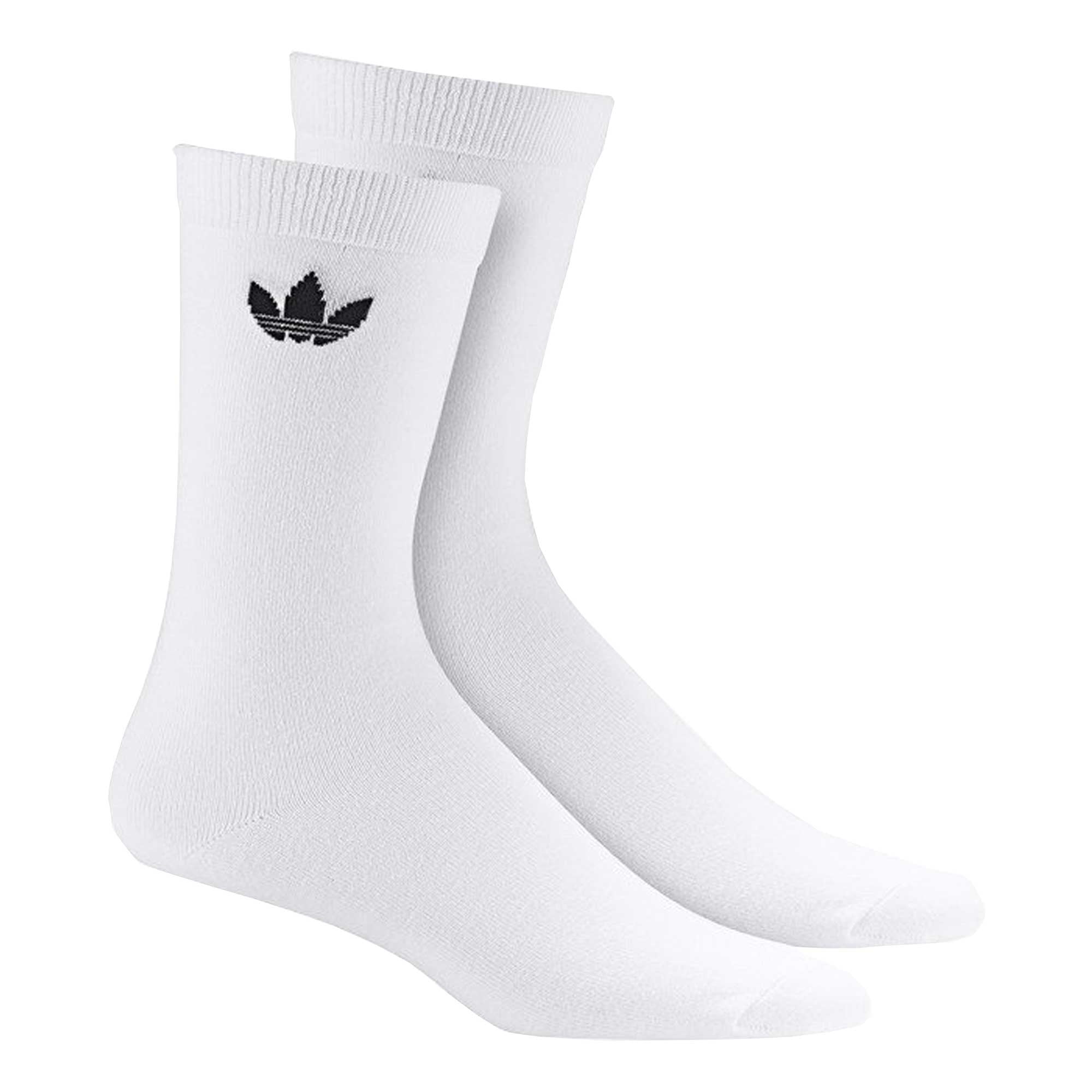 Adidas Originals Thin Trefoil Crew Socks 2 Pairs - White