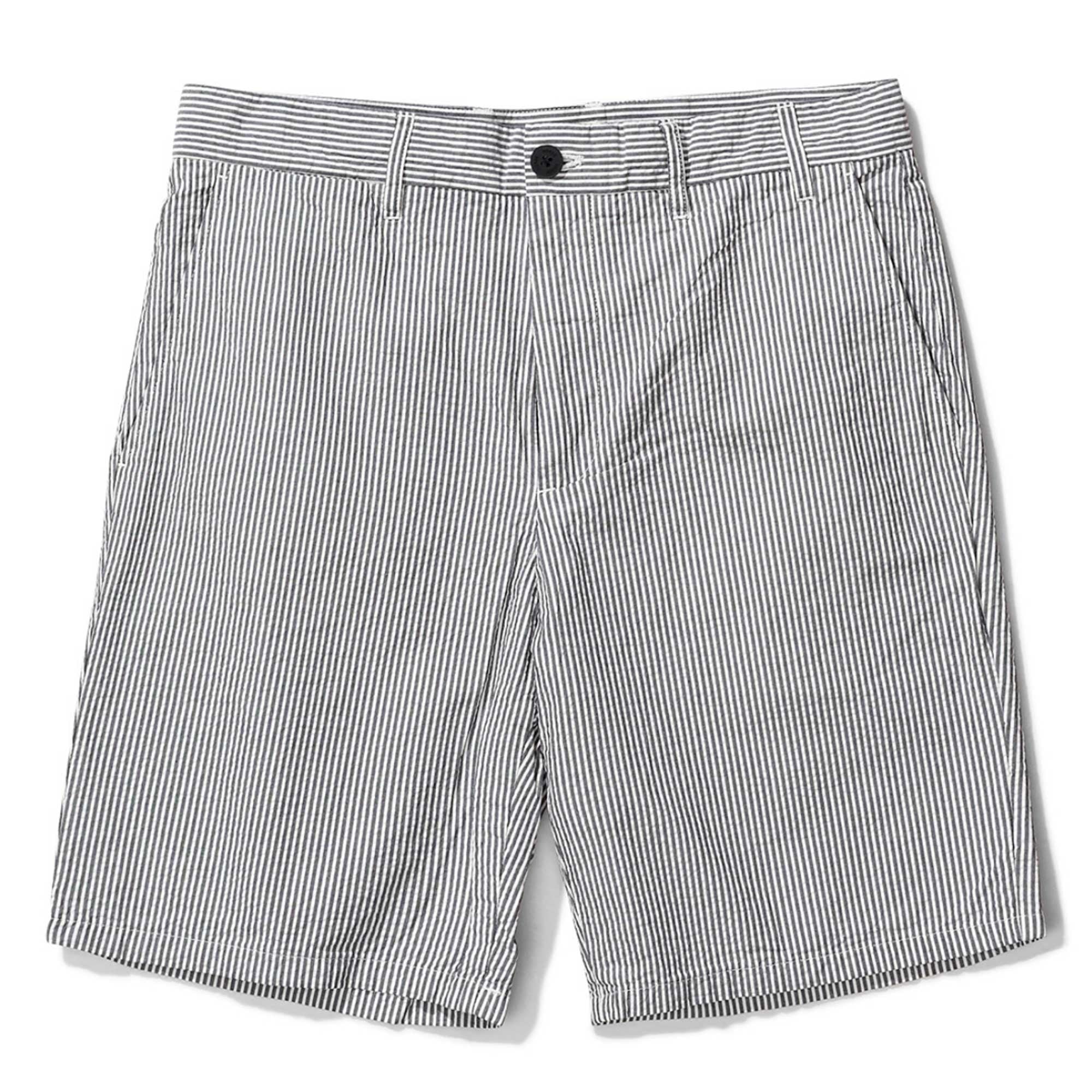 Norse Projects Aros Seersucker Shorts - Navy Stripe