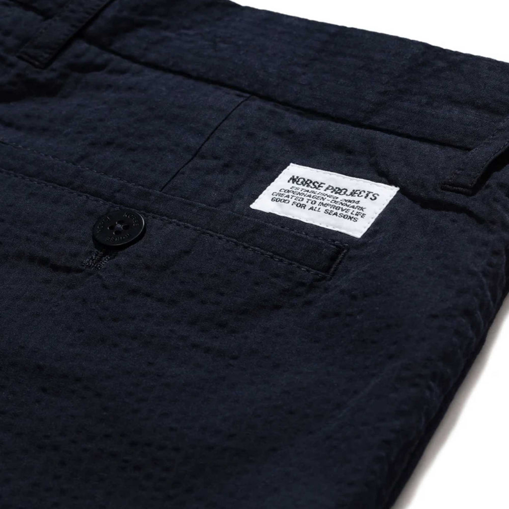 Norse Projects Aros Seersucker Shorts - Dark Navy