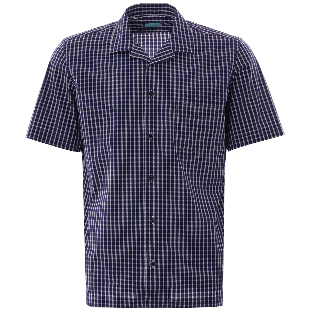 None Of The Above Made In Italy Daytona Short Sleeve Shirt - Blue Check