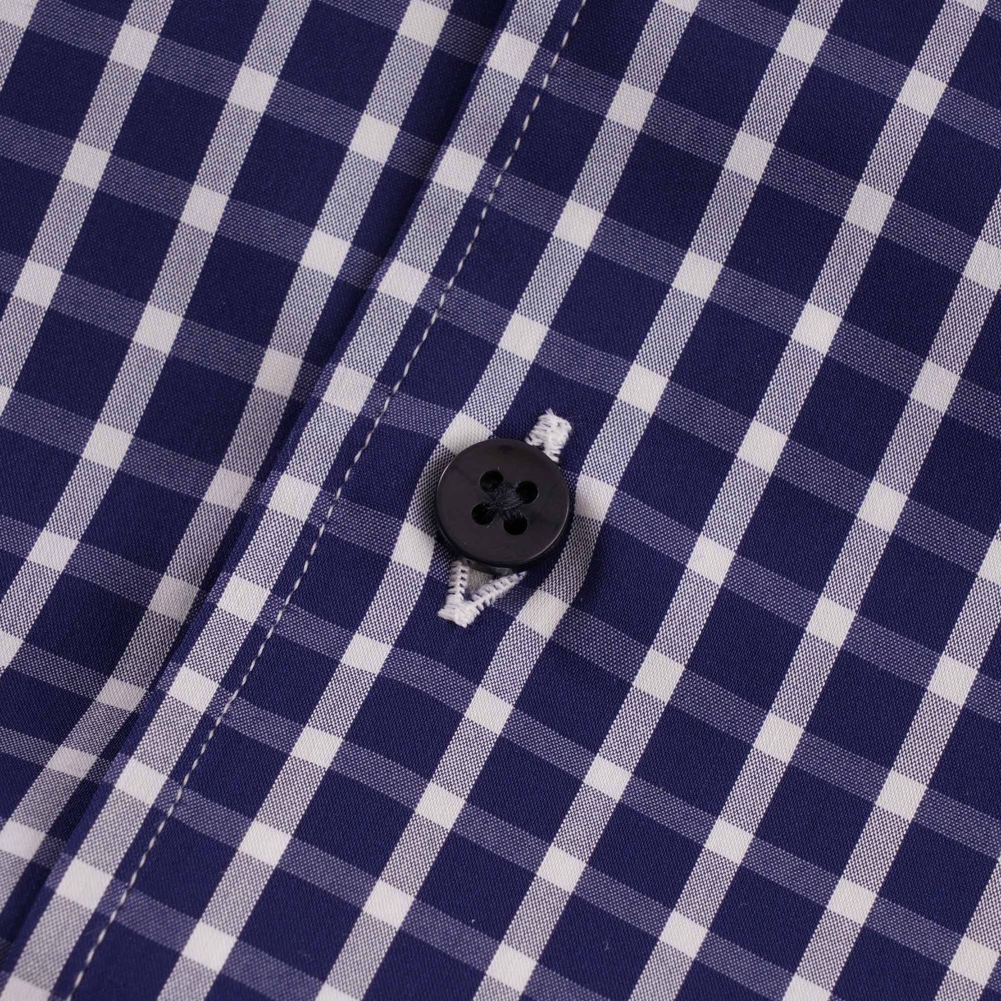 None Of The Above Made In Italy Daytona Short Sleeve Shirt - Blue Check
