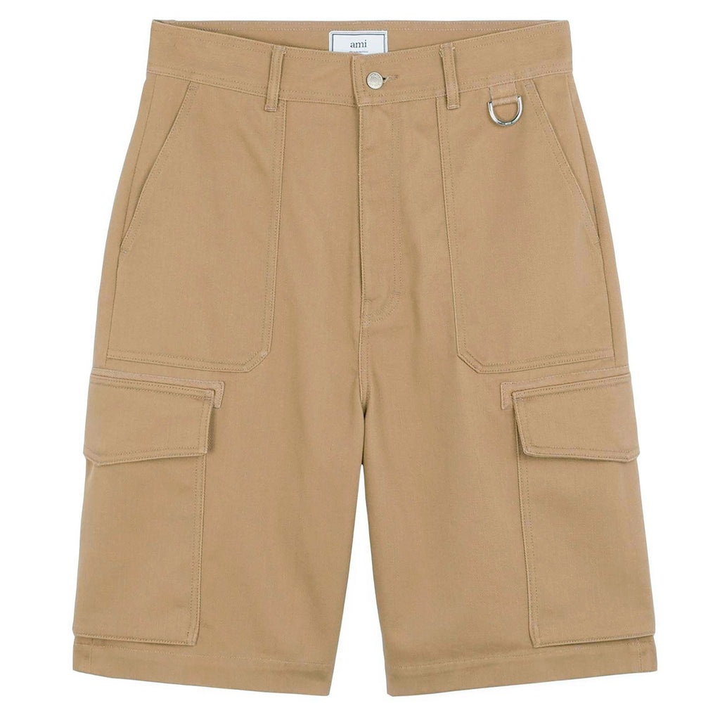 AMI Denim Cargo Shorts - Taupe