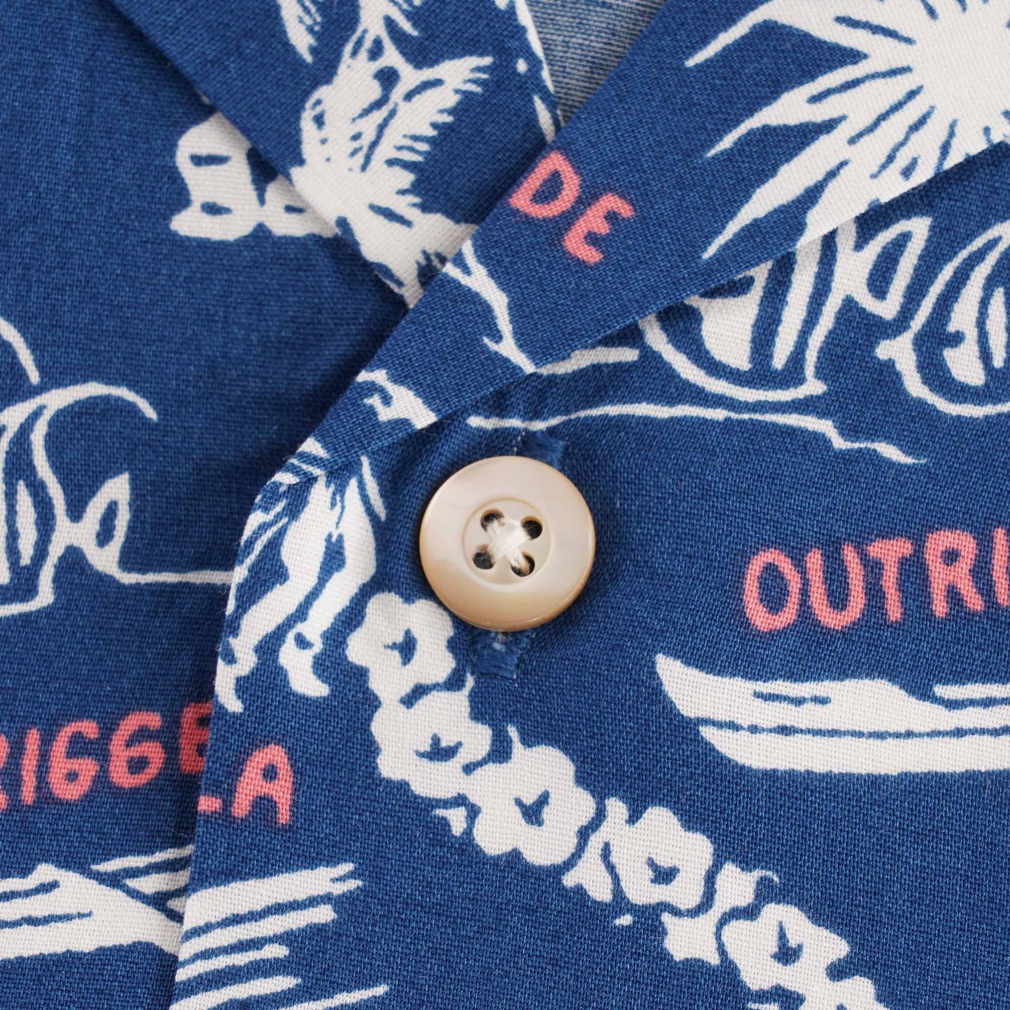 Reyn Spooner Okole Maluna Rayon Camp Shirt - Dark Blue