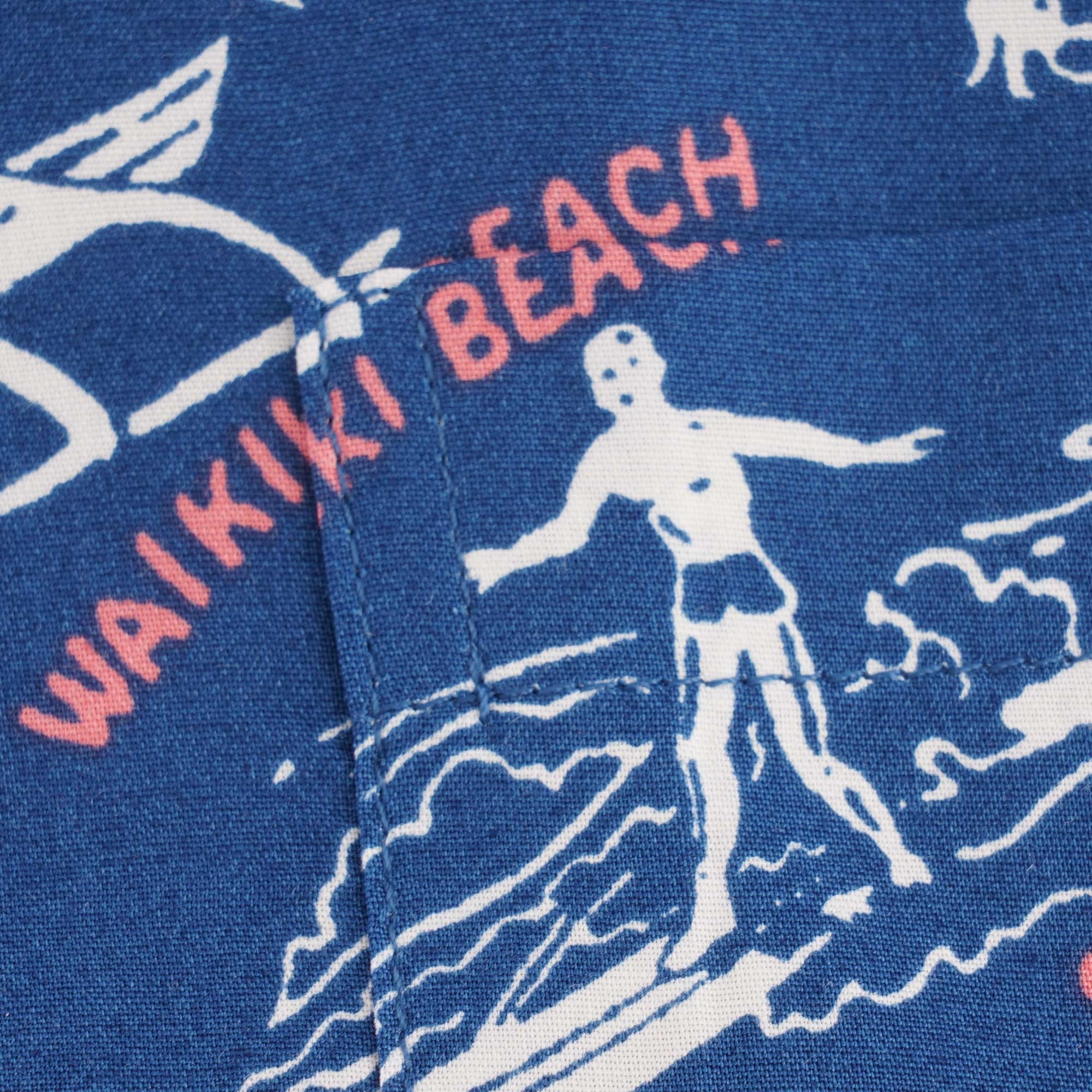 Reyn Spooner Okole Maluna Rayon Camp Shirt - Dark Blue