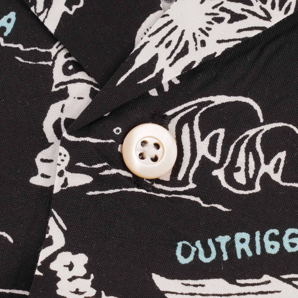 Reyn Spooner Okole Maluna Rayon Camp Shirt - Black