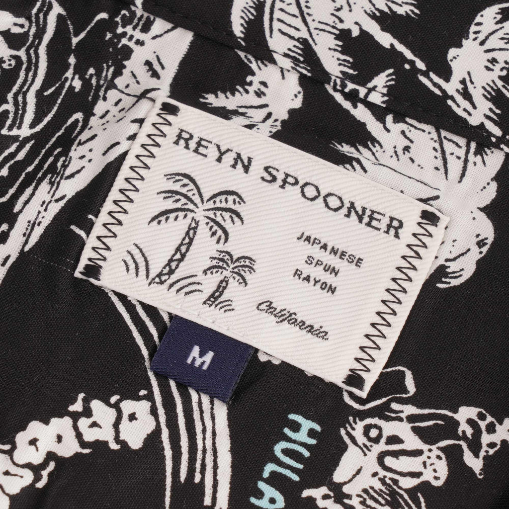 Reyn Spooner Okole Maluna Rayon Camp Shirt - Black