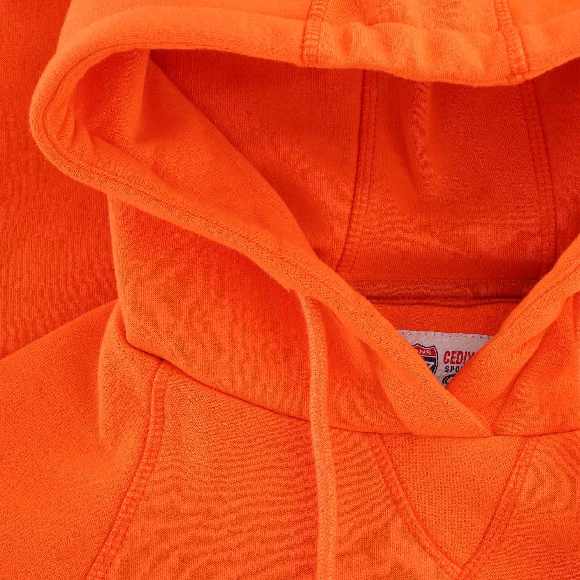 Close-up of the hoodie's hood and drawstring.