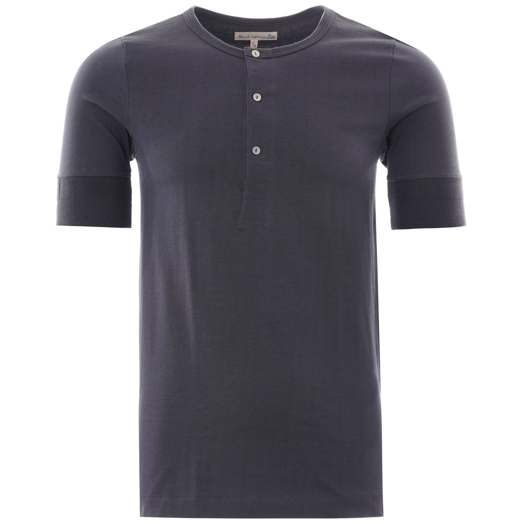 Merz b Schwanen Button Facing Shirt - Navy