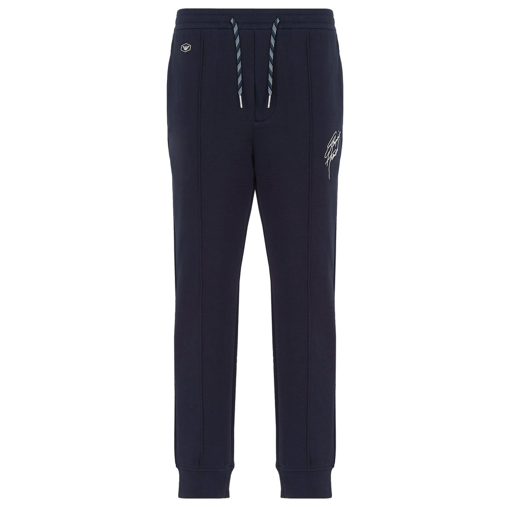 Emporio Armani Script Logo Track Pants - Navy