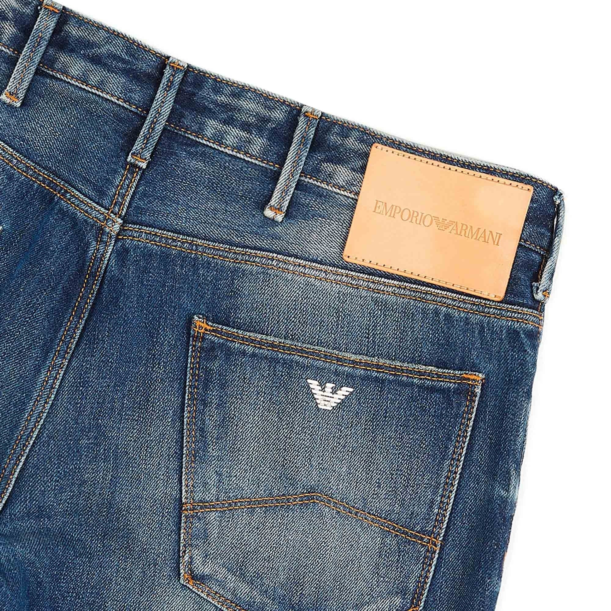 Emporio Armani J06 Slim Fit Stretch Cotton Denim Jeans - Blue Denim