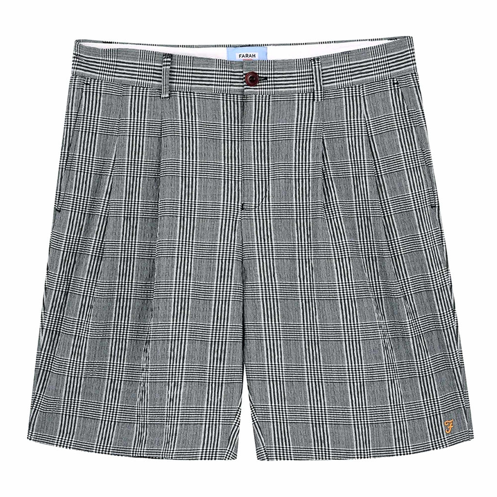 Farah Archive Casey Seersucker Check Shorts - Deep Black