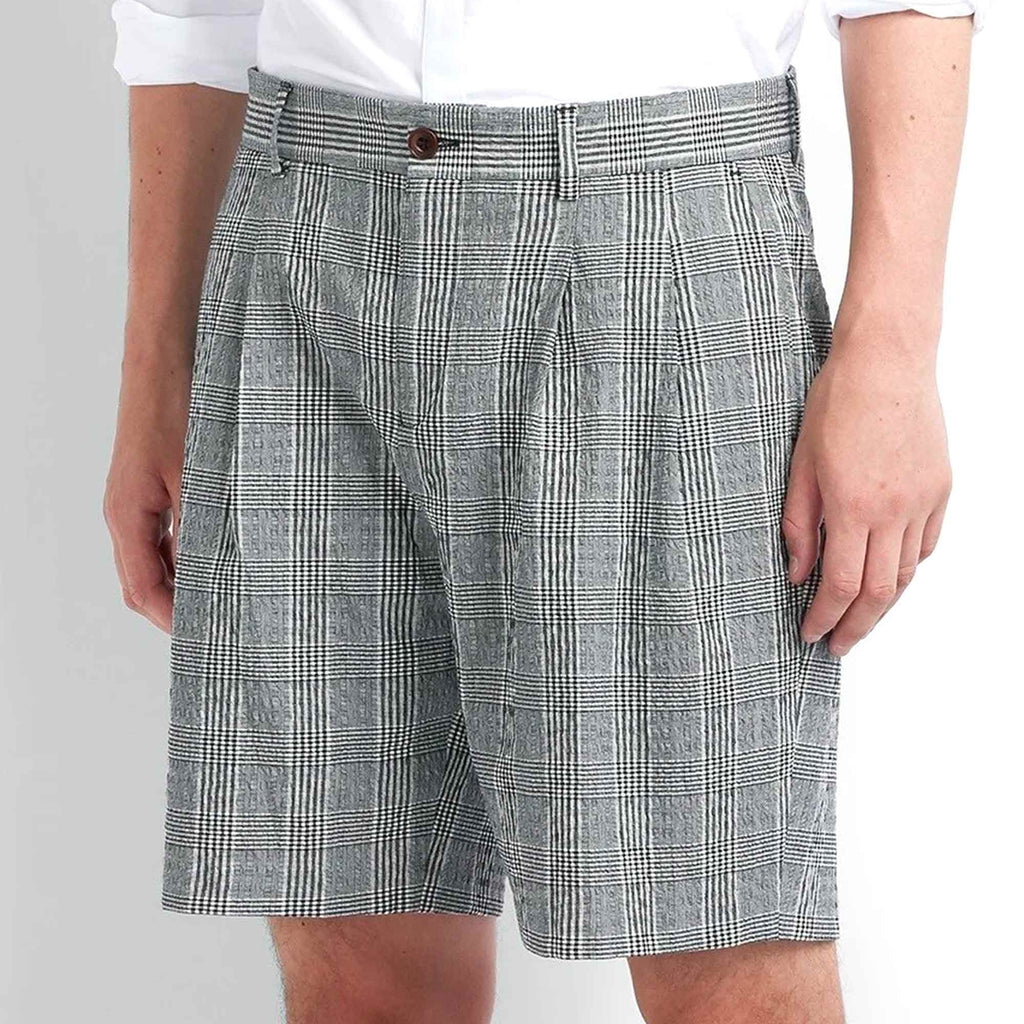 Farah Archive Casey Seersucker Check Shorts - Deep Black