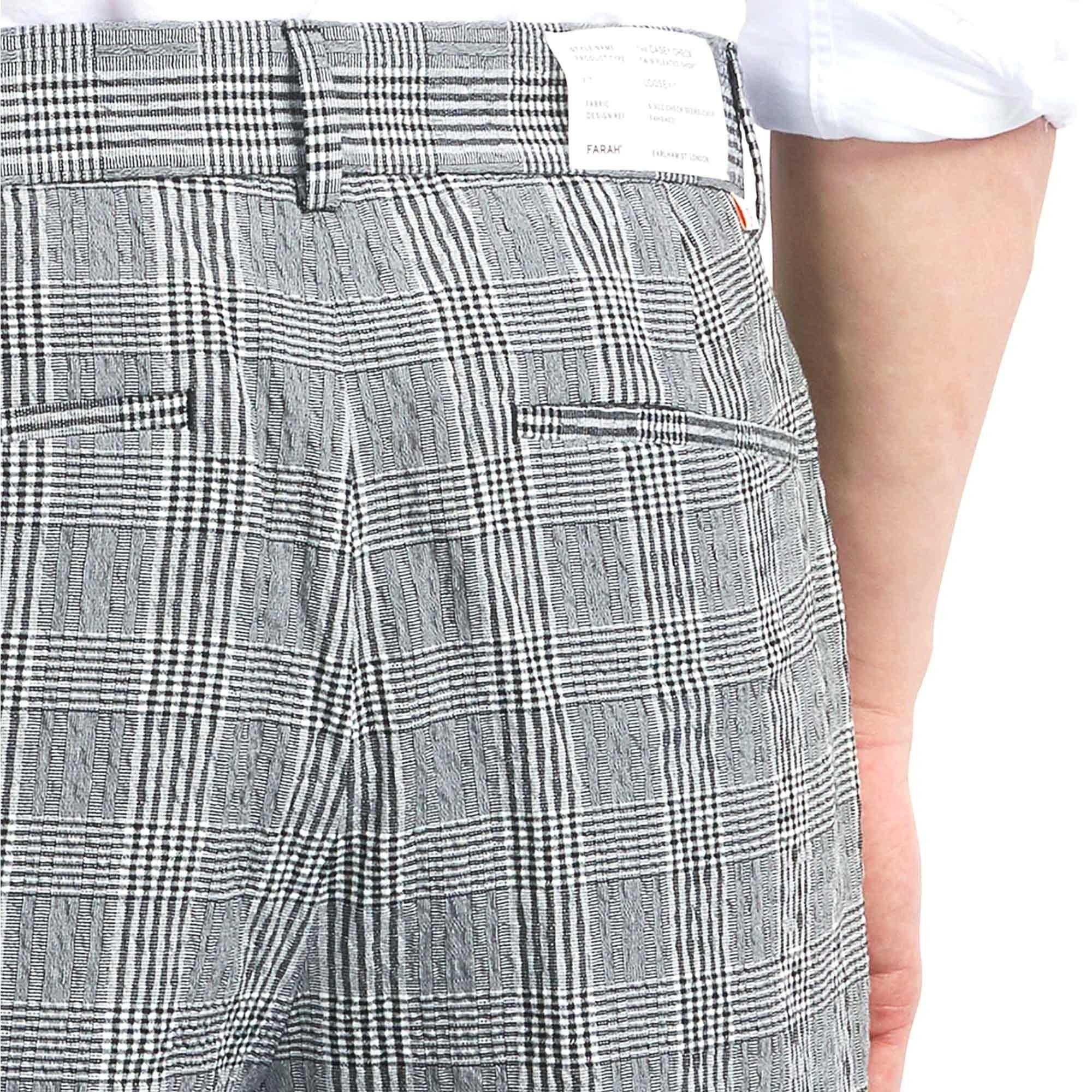 Farah Archive Casey Seersucker Check Shorts - Deep Black