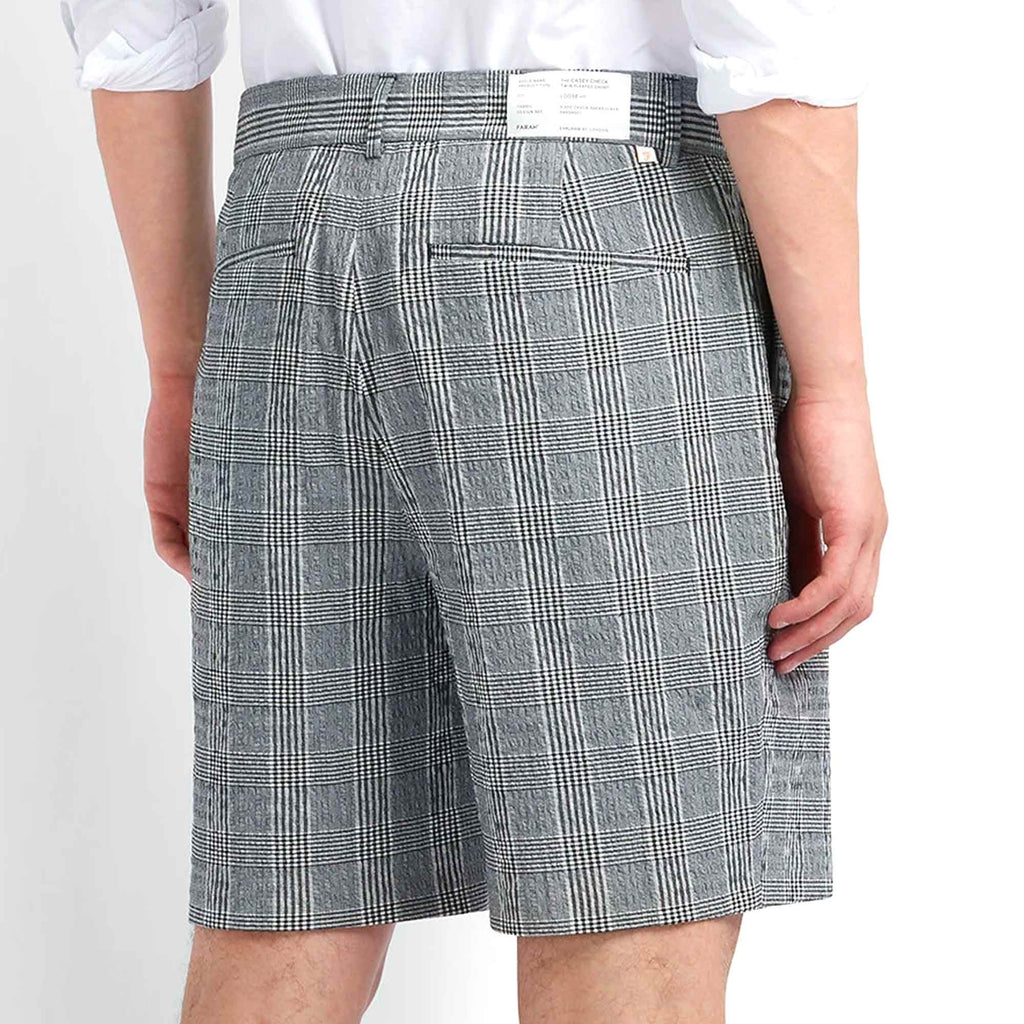 Farah Archive Casey Seersucker Check Shorts - Deep Black