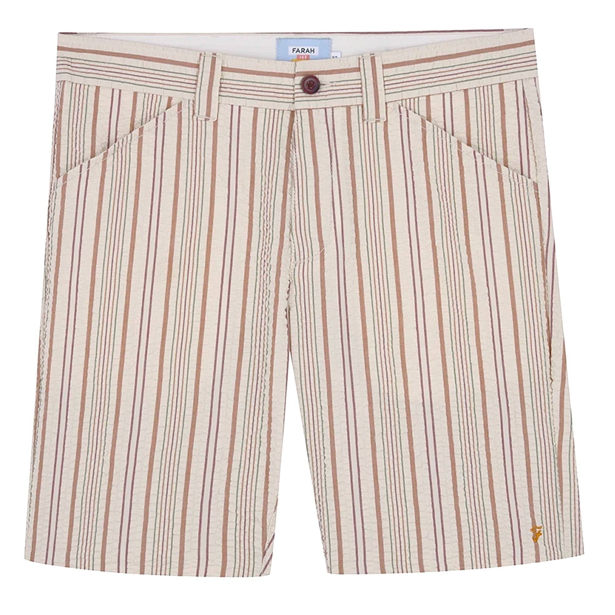 Hawk Striped Seersucker Shorts - Russet