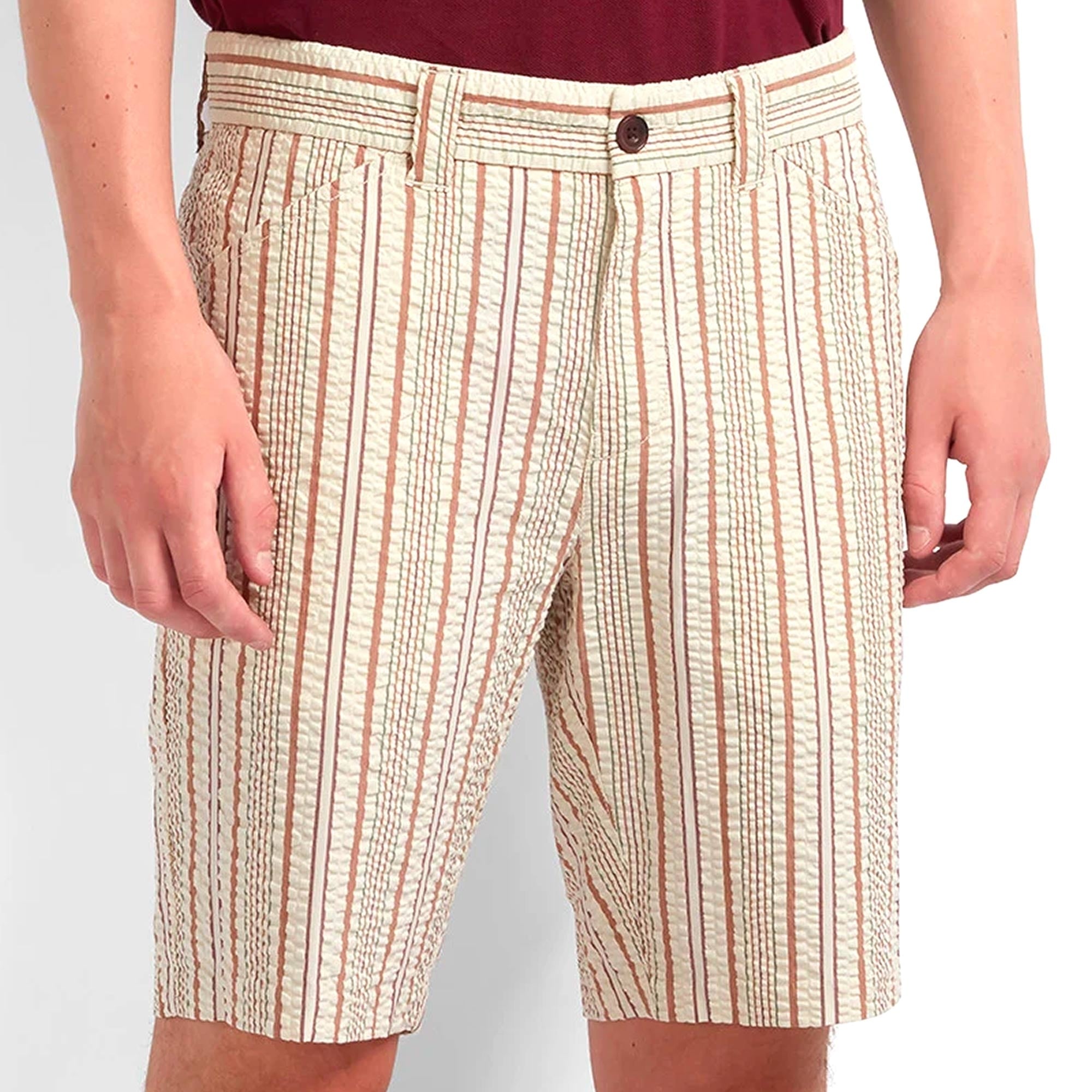 Hawk Striped Seersucker Shorts - Russet