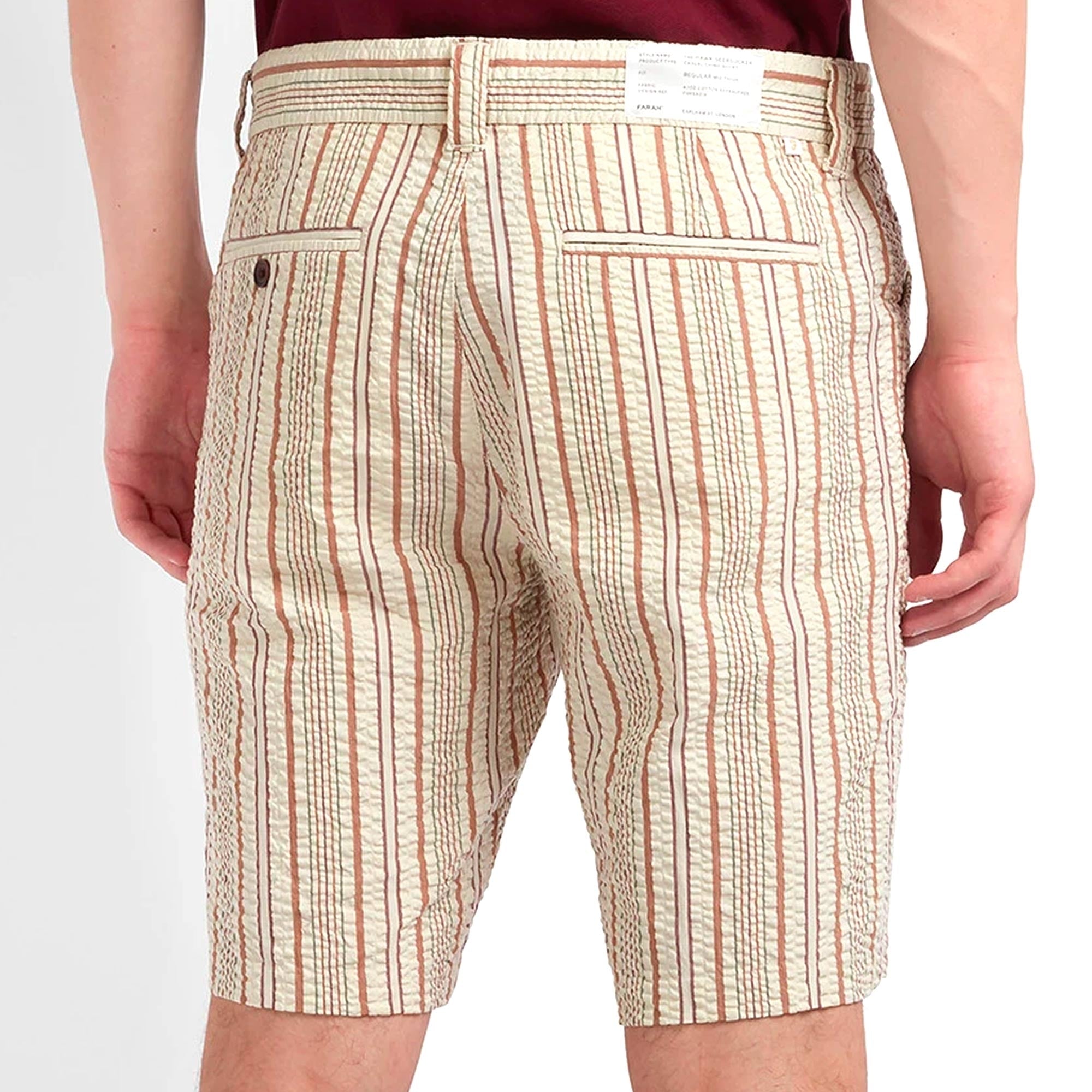 Hawk Striped Seersucker Shorts - Russet
