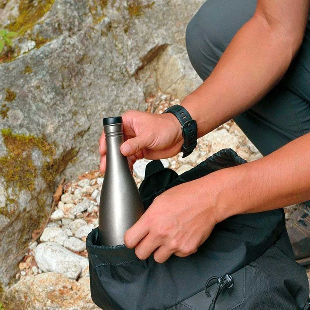 Snow Peak Titanium Sake Bottle - Silver