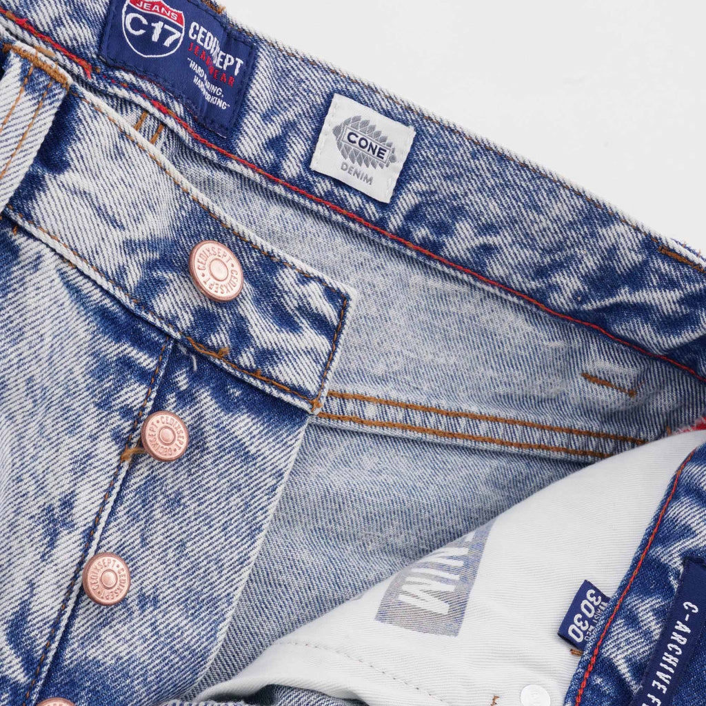 C17 Jeans Cone Mills Denim Loose Archive Fit - Retro 80s Marble Wash