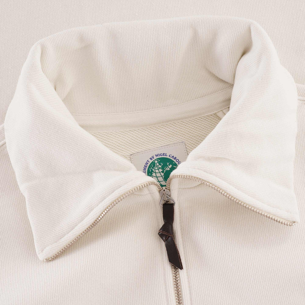 Nigel Cabourn Quarter Zip Pop track Jacket - White