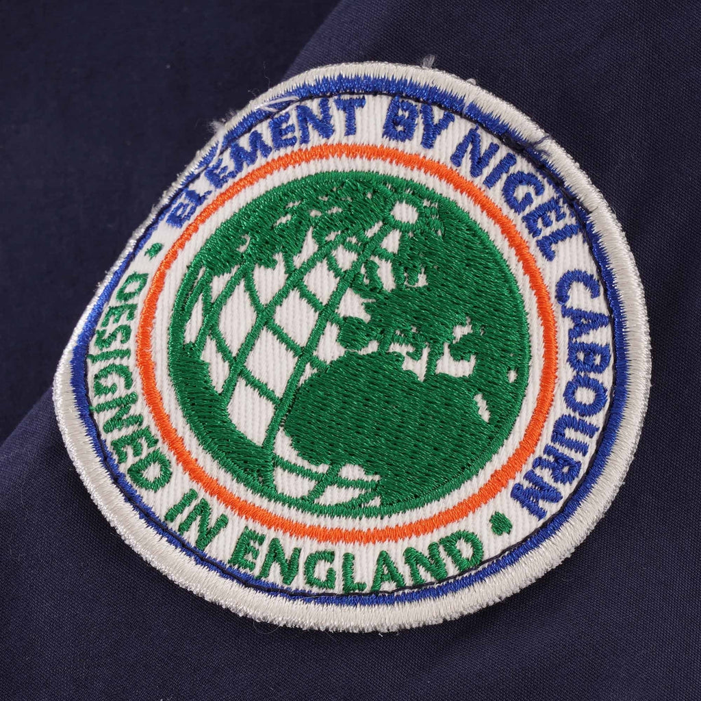 Close-up of the collaboration patch on the Nigel Cabourn x Element Alder Jacket.