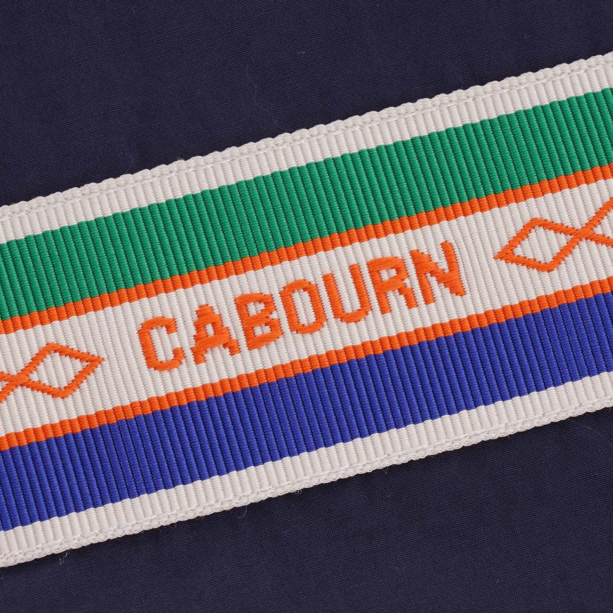Detail of the branded strap on the Nigel Cabourn x Element Alder Jacket.