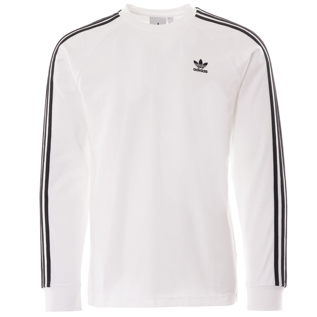 Adidas Originals 3 Stripes Long Sleeve Top - White