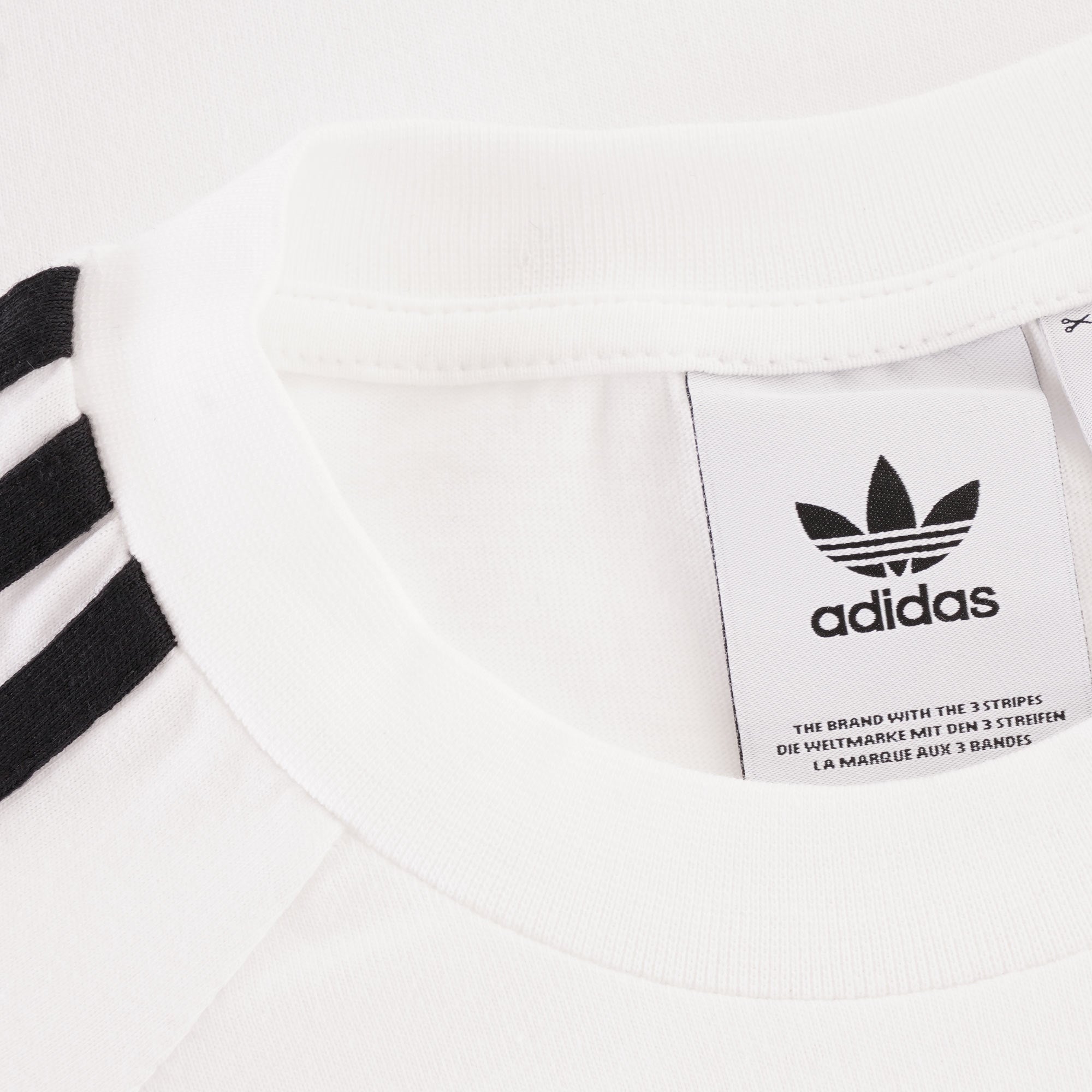 Adidas Originals 3 Stripes Long Sleeve Top - White