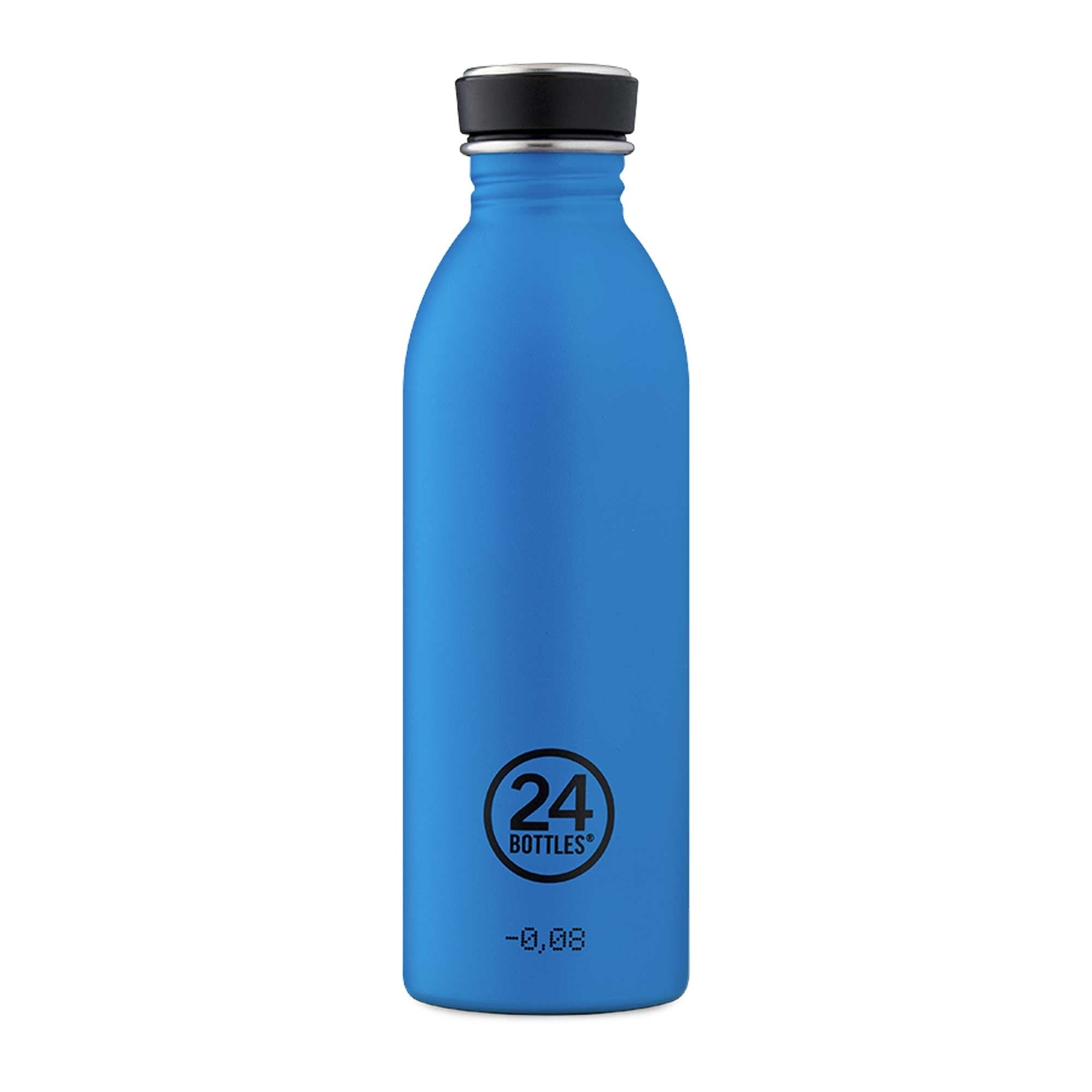 A blue 24Bottles Clima bottle in a studio shot.