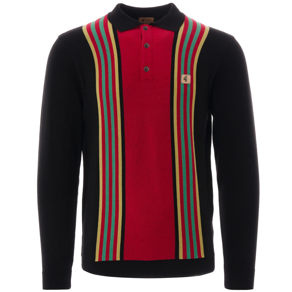 Gabicci Vintage Stuarts x Gabicci Ltd Edition Knitted Polo - Black