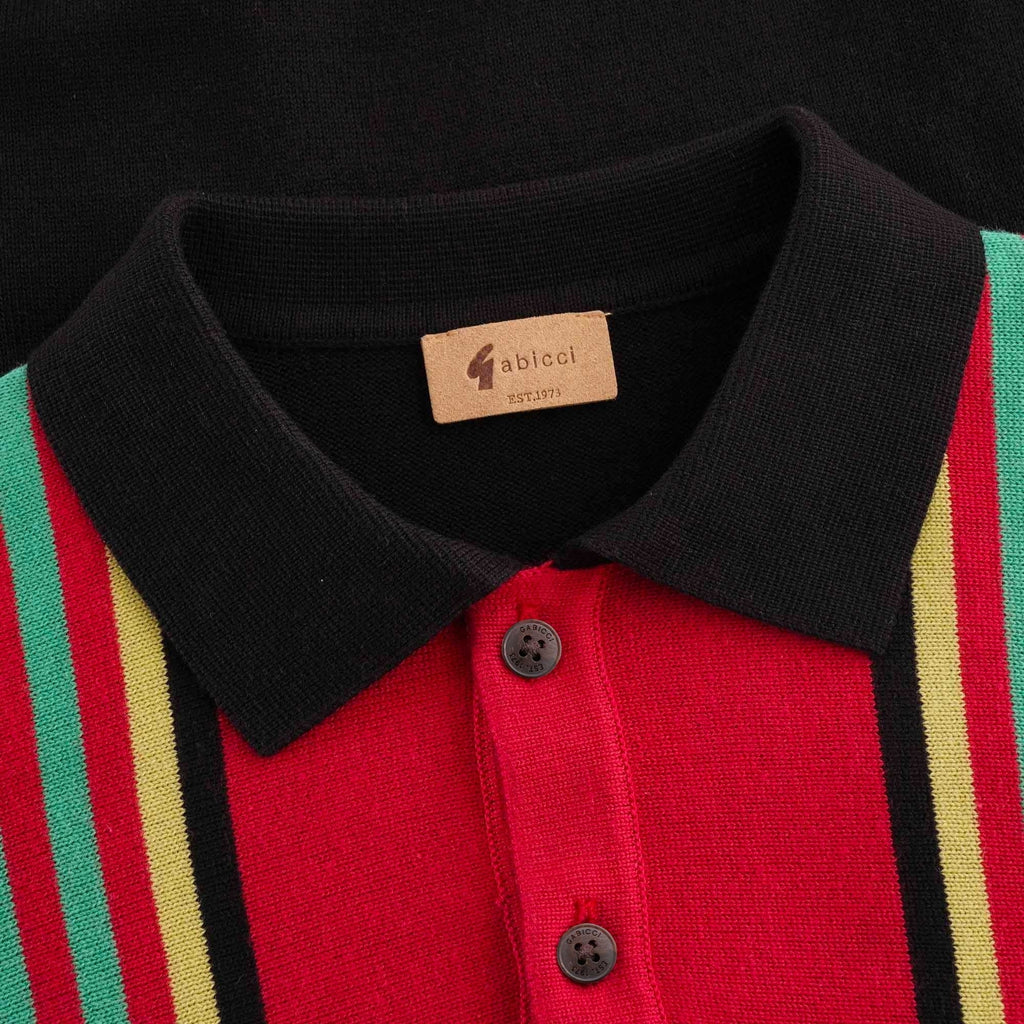 Gabicci Vintage Stuarts x Gabicci Ltd Edition Knitted Polo - Black