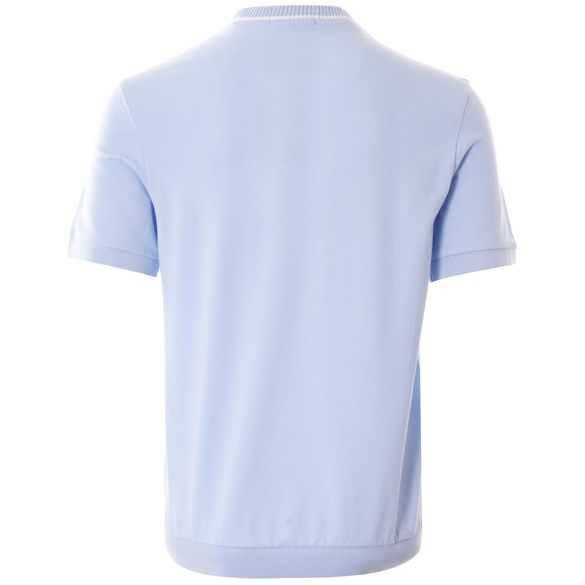 Rear view of the Fred Perry Reissues crew neck t-shirt in light blue.