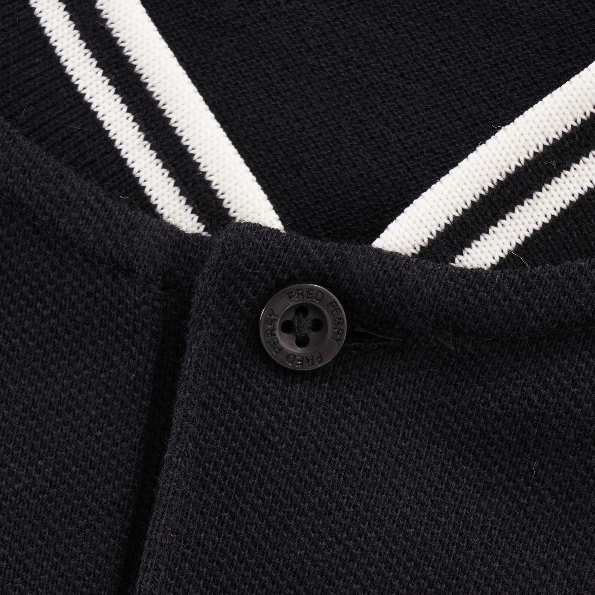 Fred Perry Bomber Collar Polo Shirt - Black