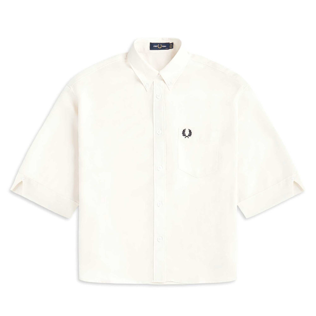 Fred Perry Womens Boxy Oversized Shirt  - Snow White