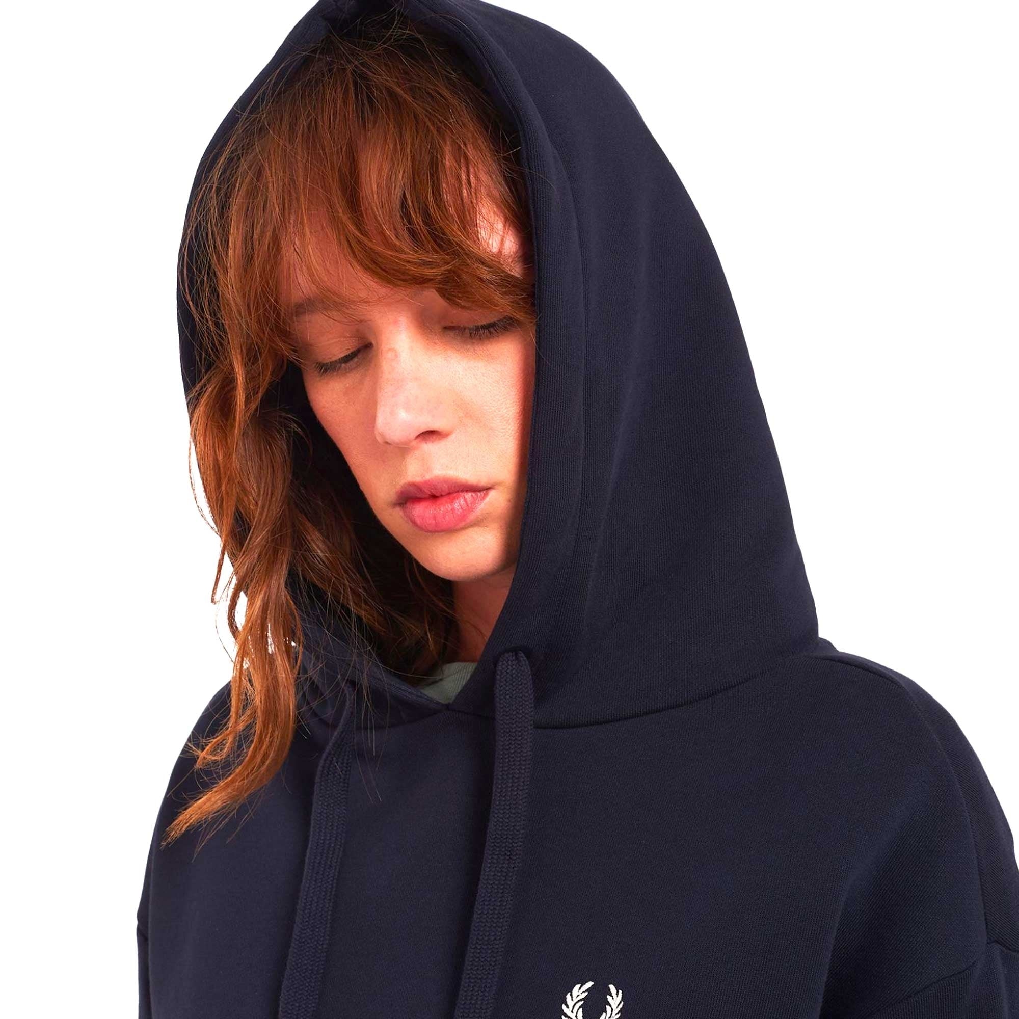 Fred Perry Womens Fishtail Hooded Sweatshirt - Navy