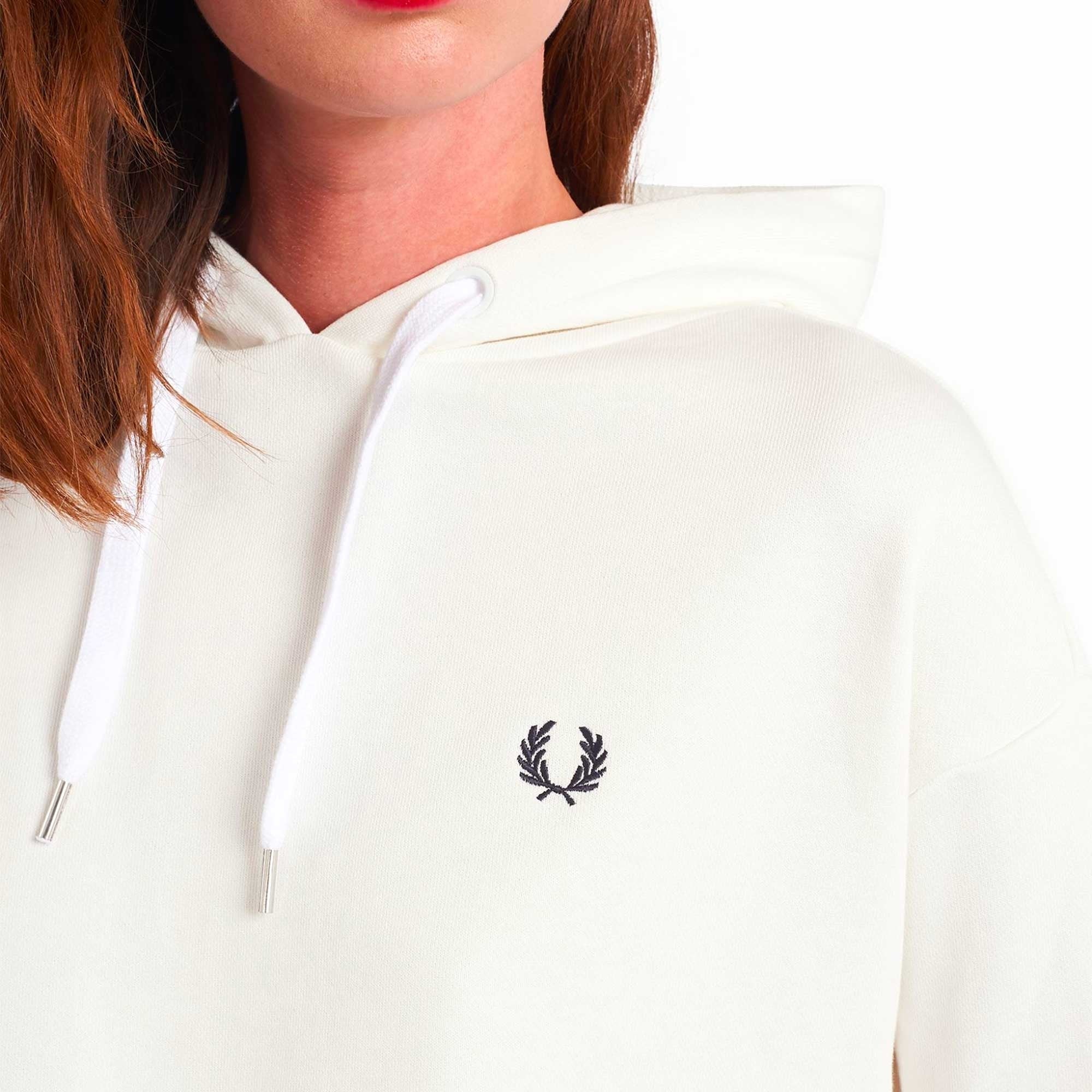 Fred Perry Womens Fishtail Hooded Sweatshirt - Snow White