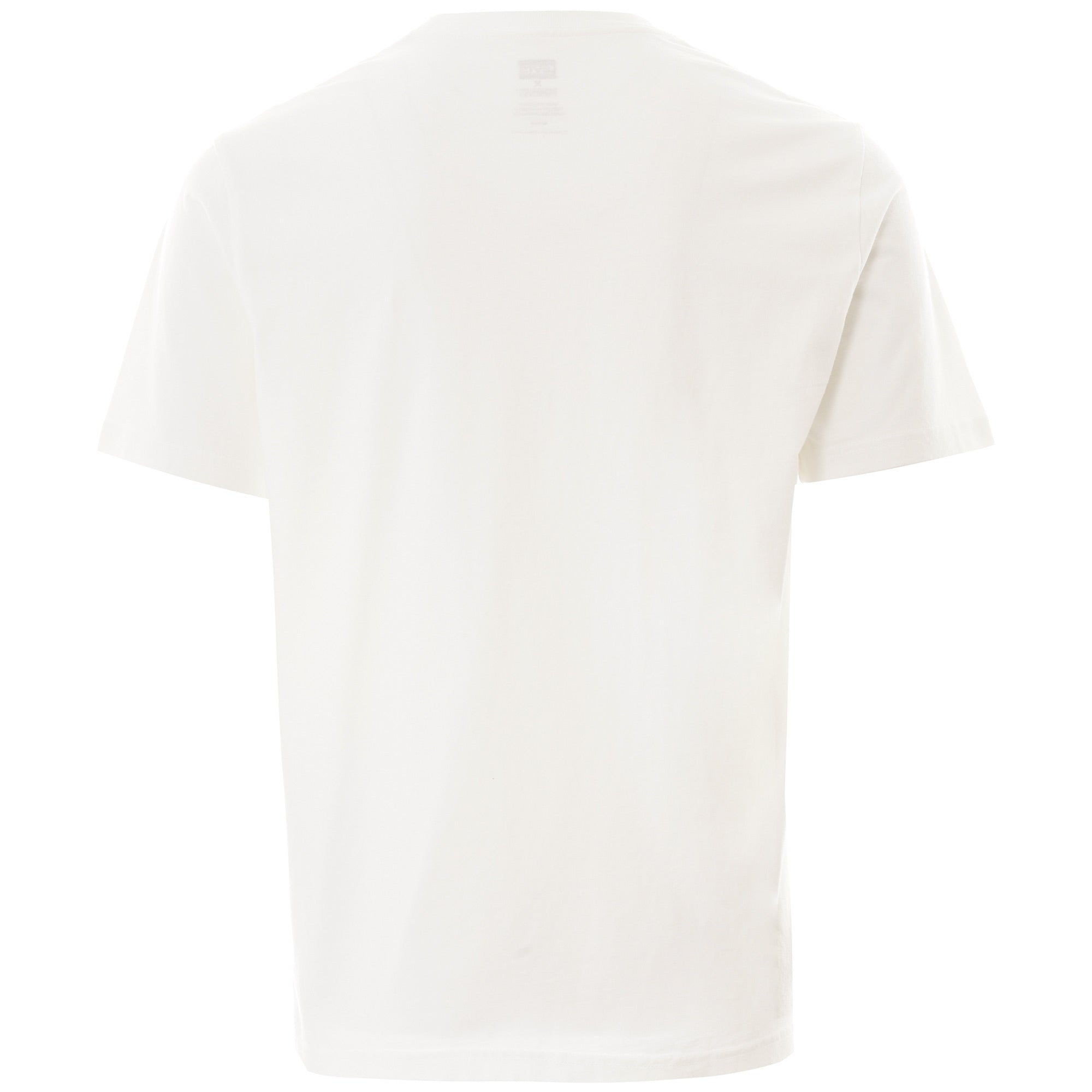 The back of a plain white Levi's x Peanuts t-shirt.