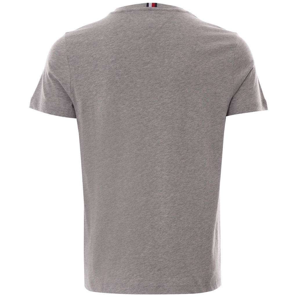 The back of a plain grey Tommy Hilfiger men's t-shirt.